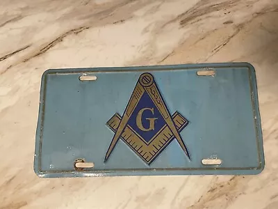 Mason Masonic Vintage Aluminum Front License Plate | Light Blue Background • $14.44