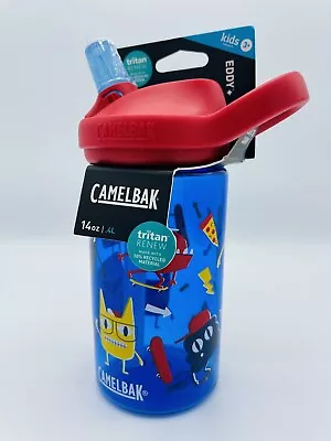 Camelbak Eddy+ Tritan Renew Kids 14 Oz Water Bottle Skate Monsters Leak Proof • $11