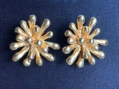 Iconique Vintage French Christian Lacroix Earrings - Golden Anemone 3.5cm • $349.30