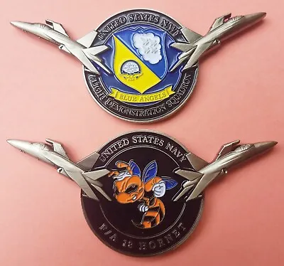 US Navy Blue Angels F/A 18 Hornet Flight Demonstration Team Challenge Coin 101 • $16.99