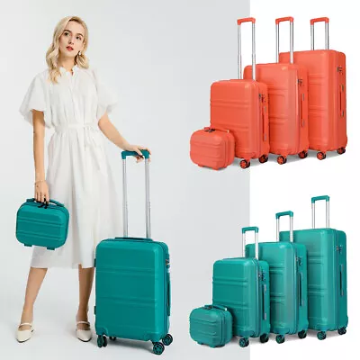 12/20/24/28Inch Suitcase ABS Hard Shell Travel Spinner 4 Wheels Cabin Luggage  • £42.88