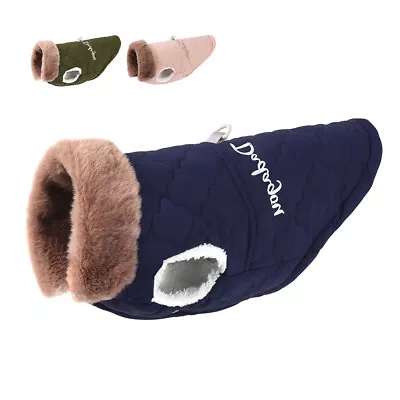 £9.23 • Buy Warm Fleece Padded Puppy Dog Coat Waterproof Winter Jacket Vest Clothes Apparel 
