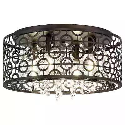 Kira Home Brielle 15  Modern Chic 4-Light Crystal Flush Mount Chandelier + Ro... • $34.20