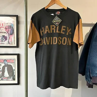 VINTAGE 90s | HARLEY DAVIDSON Two Tone Lebanon Biker T-Shirt Sz M Adult • $150