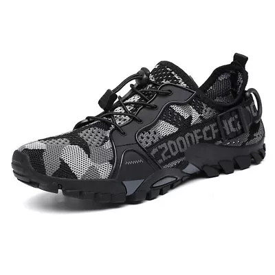 Outdoor Mens Breathable Walking Shoes Sport Hiking Trainers Casual Sneakers Size • £26.39