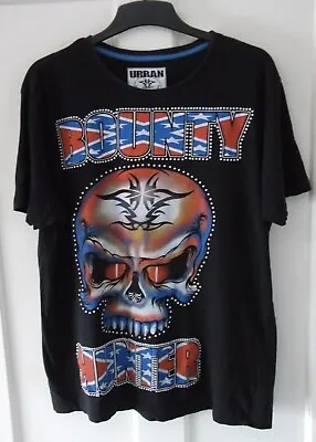 £7.99 • Buy Mens Urban Spirit Bounty Hunter US Skull Design Black T-shirt - Size XL - Used