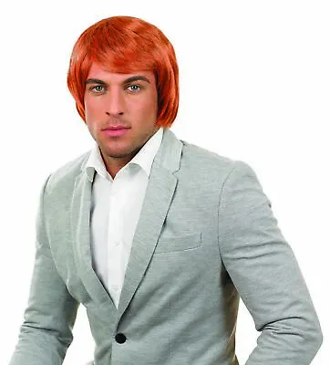 Mens Ginger Boyband Star Wig For Adult Red Hair Singer Fancy Dress Costume • £15.99