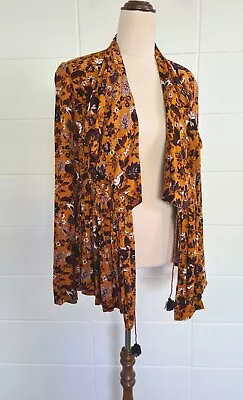 TIGERLILY Mustard Floral Waterfall Jacket Sz 8  • $59.95