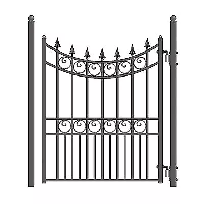 ALEKO Manhattan Style Ornamental Iron Wrought Garden Pedestrian Gate 5'x4' Black • $949