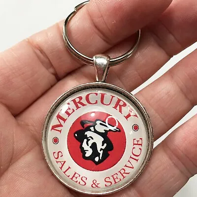 Vintage Mercury Merc Man Sales & Service Sign Emblem Logo Reproduction Keychain • $12.95