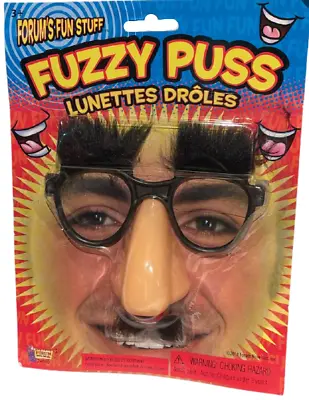 KIDS NOSE GROUCHO GLASSES Funny Black Frame Costume Mustache Joke Fuzzy Puss Toy • $6.89