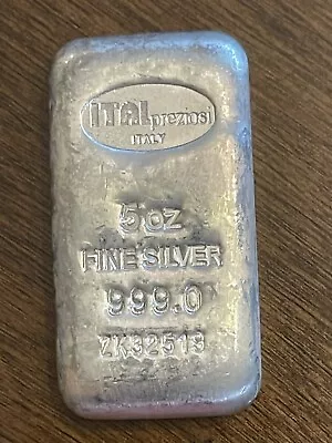 Italy Preziosi 5oz .999 Fine Silver Bar • £139.86