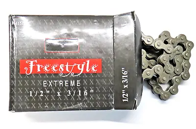 Freestyle 415H  BMX KMC Extreme Heavy Duty Chain  1/2 X 3/16 Inch 98 LINKS Black • $17.99
