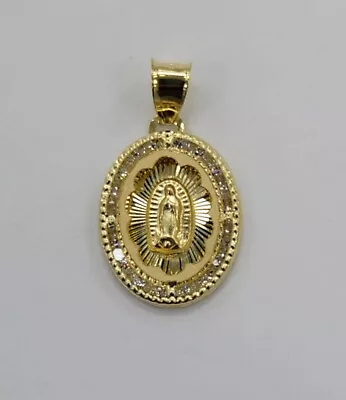 10KT Virgin Mary Pendant - Real Yellow Gold Diamond Cut 3mm Bail 1.23 Grm • $86