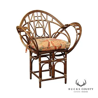 McGuire Vintage Bent Bamboo 'Butterfly' Armchair • $1295