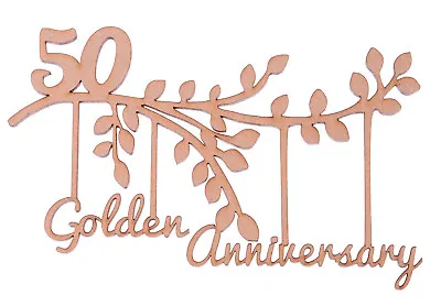 Wooden 50 Anniversary Branch Golden Wedding Anniversary Family Branch 50th Year • £11.40