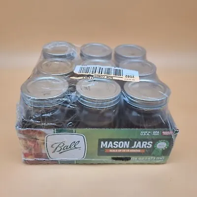Golden Harvest Mason Jars 16 Ounce With Lids Regular Mouth Lot Of 9 • $15.99