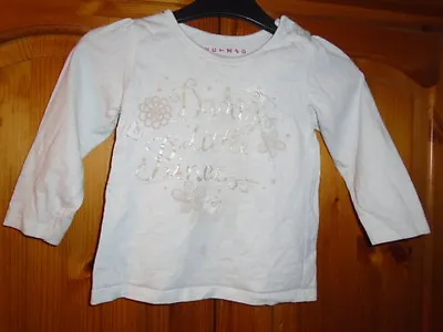 White And Beige Daddy's Little Princess Long Sleeve Top NUTMEG 12-18 Months • £1.50