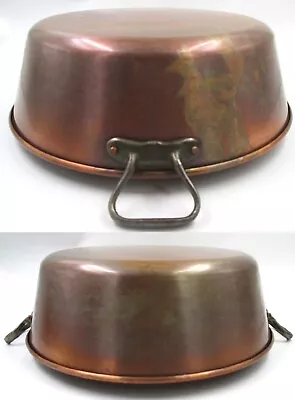 Vintage 15  FRENCH COPPER JAM PAN 2.10 Lb 38cm Cook Pot 1.2 Kg Iron Handles • $49.78