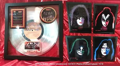 KISS Destroyer Platinum Award  With 4 Framed Photos Of Band Members • $179