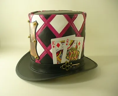 £172.77 • Buy Mad Hatter's Handcrafted Genuine Leather & Copper Lock Tall Top Hat Masterpiece 