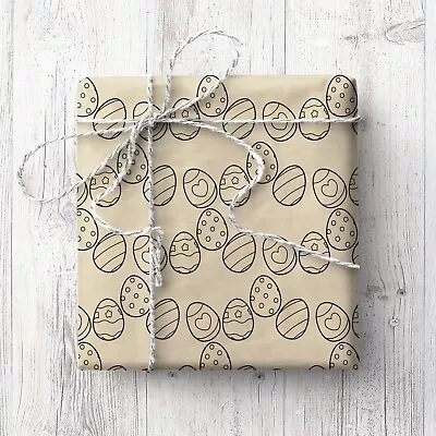 Easter Eggs Mono Wrapping Paper (2 Sheets) - Monogram Easter Eggs • £6