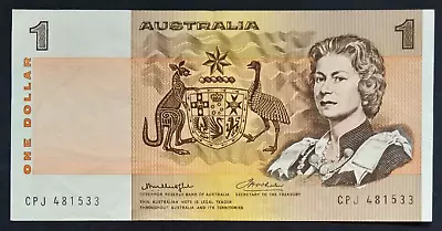 1976 Australia $1 One Dollar Banknote Knight/Wheeler Side Thread R76c - 84 • $5.50