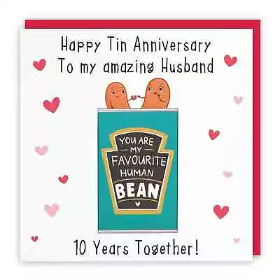 £4.25 • Buy Husband 10th Bean Anniversary Card Iconic - 10 Years Husband