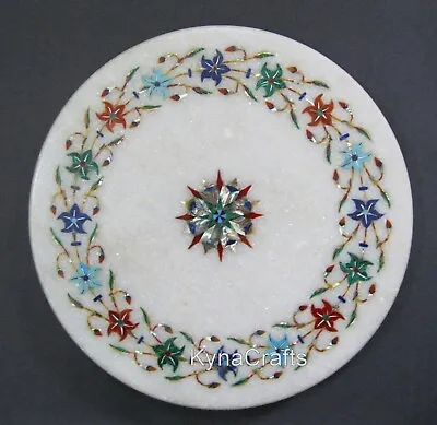 10 Inches Inlaid With Shiny Gemstone Decorative Platter Marble Tortilla Maker • $135