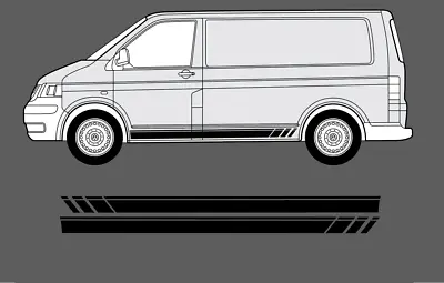 Fits Volkswagen VW Transporter Caravelle T5 T6 Side Stripe Decal Stickers Beats • $22.38