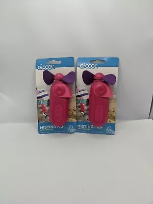 O2Cool Pocket Fan Mist Sport Carabiner Pink New LOT OF 2 • $10