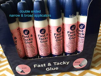 TACKY GLUE FINE BROAD TIPS For Paper Cards Leather Fabric Crafts UK Stock SELLER • £5