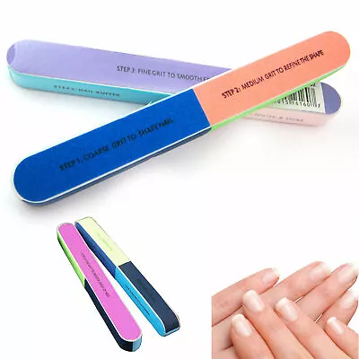 2 Pc Nail Buffer 7 Way Shiner Buffing Block Sanding Files Manicure Mash • $6.07