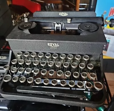 Vintage Royal Junior Typewriter Portable Black Glass Key (For Service)  • $99.99