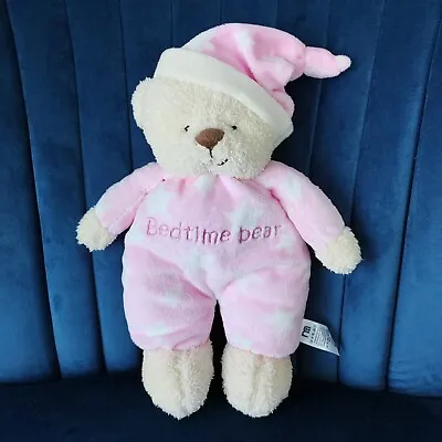 Mothercare Bedtime Bear Teddy Plush Soft Toy Baby Comforter Pink Stars • £19.99