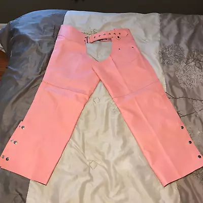 AllState Leather Chaps Womens 3XL Pink Motorcycle Riding Biker • $37.95