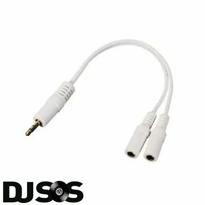 Earphone Splitter Cable For IPod IPad MP3 Player 3.5mm Jack To Two Sockets • £3.69
