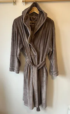 Ted Baker Super Soft Plush Velour Hooded Dressing Gown Robe 16-18 - Mink • £34.99