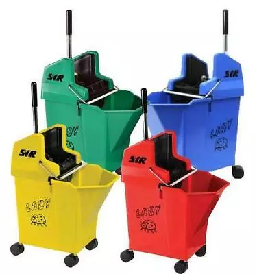 SYR Ladybug 15 Litre Kentucky Mop Bucket And Wringer With 2  Castors • £39.99