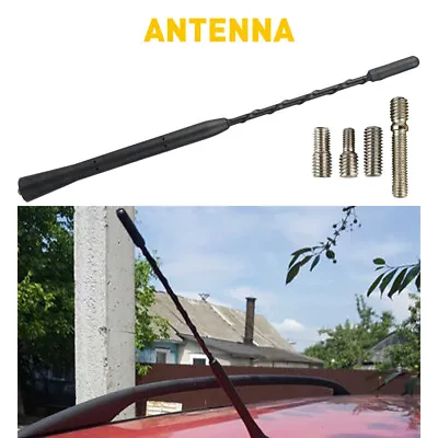 $8.99 • Buy 9inches Car Antenna Carbon Fiber Radio FM Antena Black Kit Universal Screw EO