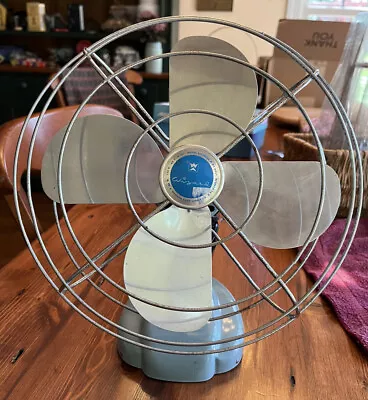 Vintage 12” Wizard Western Auto Turquoise Fan Model 6JC2004A 110V-120V. • $60.99