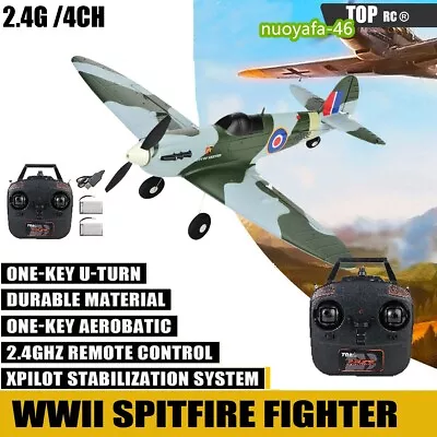 Spitfire 2.4G 4CH Fighter RC Airplanes Remote 6-Axis 3D/6G Glider OneKey Return • $98.19