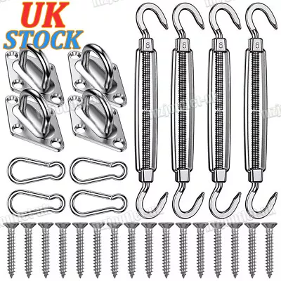 Sun Shade Sail Stainless Fixing Fitting Kit Garden Patio Awning Canopy Accessory • £6.99