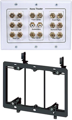 $42.36 • Buy Premium 3-Gang Home Theater 8.2 Surround Sound Distribution Wall Plate For 8 Spe