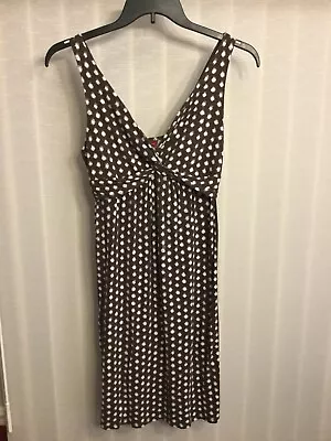 By Merona Brown Diamond Dot Print Empire Lounge Dress Comfy Size S • $4.99