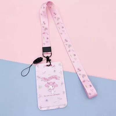 New ! Sanrio My Melody Pink Lanyard Keychain  + Badge Card Holder JAPAN • $13.99