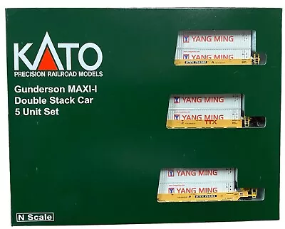 N Kato 106-6213 TTX Gunderson MAXI-1 5-Unit Well Car W/Yang Ming Containers • $136.95