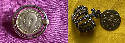 RARE VINTAGE LOT GEORGE V : 8K Gold MEDAL / BROOCH  George V  + Crown With Medal • $194.99