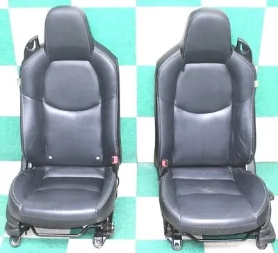 09-15 MIATA Black Leather Manual LH RH Heated Bucket Seat Pair 2x OEM Seats • $812.99