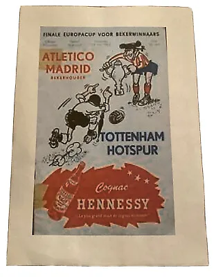 1963 Ecwc Final - A4 Print -  Athletico Madrid V Tottenham Hotspur • £3.99